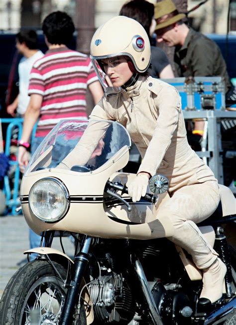 keira ducati chanel|Keira Knightly on a Ducati Cafe Racer.